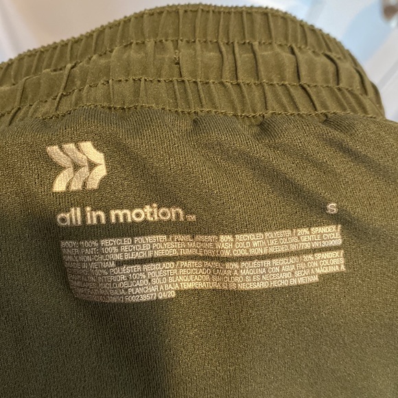 All in Motion Running Shorts in Olive Green - Picture 4 of 4
